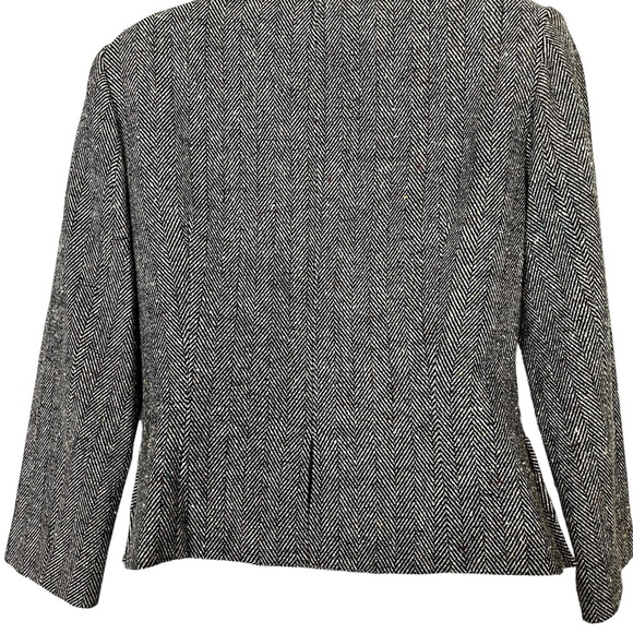 CACHE Herringbone Cotton Blend Black White Colorful Specks Suit Jacket Blazer  6 - Picture 13 of 15